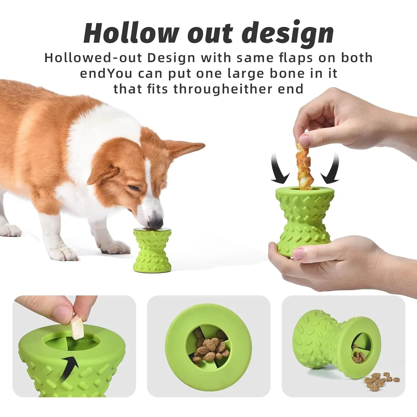 Natural Rubber Treat Dispensing Dog Bone - Jabula & Co Pets