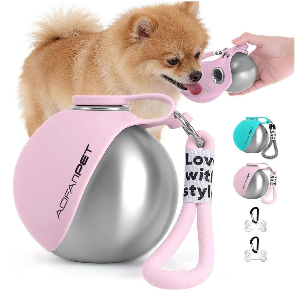 Portable Stainless Steel Pet Water Cup - Jabula & Co Pets