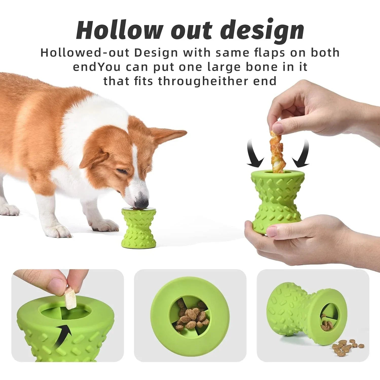 Natural Rubber Treat Dispensing Dog Bone - Jabula & Co Pets