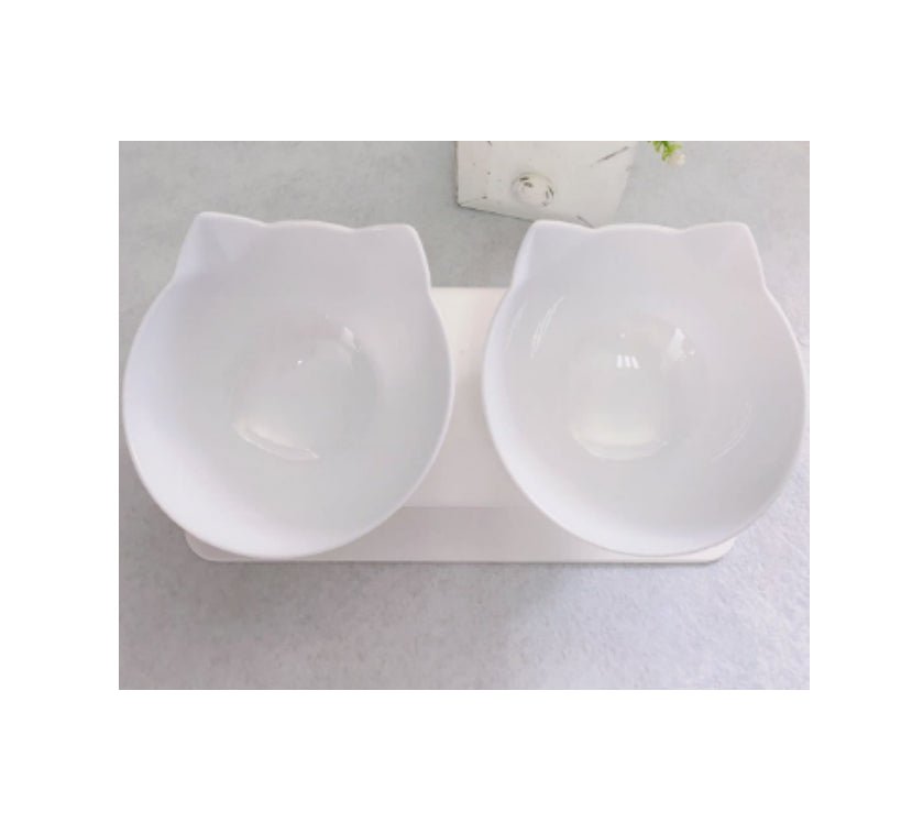 Cat Double Bowl Cat Food Bowl Protects Cervical Vertebra | Jabula & Co Pets - Jabula & Co Pets