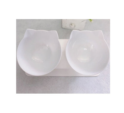 Cat Double Bowl Cat Food Bowl Protects Cervical Vertebra | Jabula & Co Pets - Jabula & Co Pets