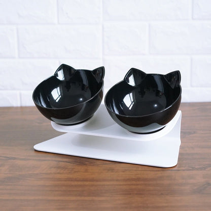 Cat Double Bowl Cat Food Bowl Protects Cervical Vertebra | Jabula & Co Pets - Jabula & Co Pets