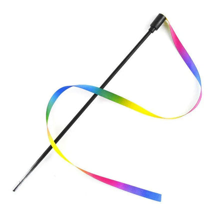 Rainbow Ribbon Wand Cat Teaser Toy - Jabula & Co Pets