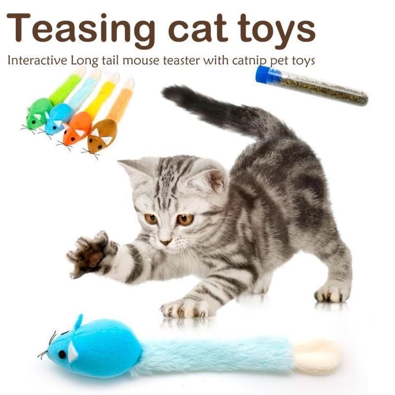 Long Tail Mouse Cat Teaser Toys | Jabula & Co Pets - Jabula & Co Pets
