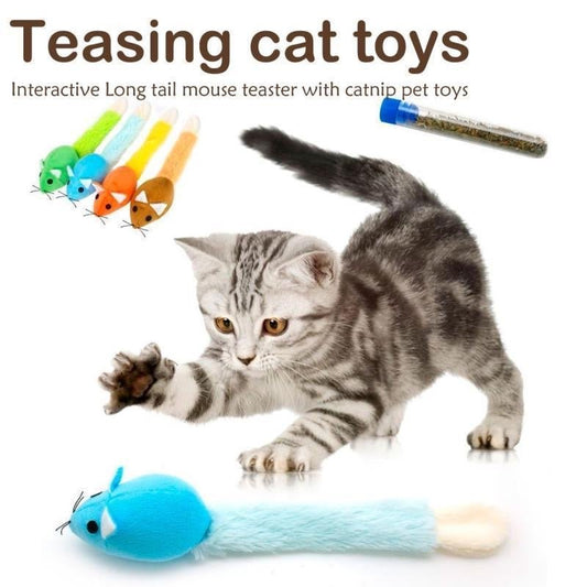 Long Tail Mouse Cat Teaser Toys | Jabula & Co Pets - Jabula & Co Pets